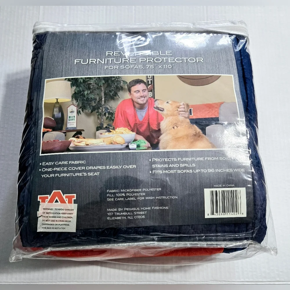 NCAA SOFA COVER‎ FURNITURE PROTECTOR COLLECTION  Auburn MAN CAVE REVERSIBLE